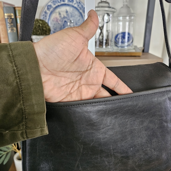 Rare! 80s Coach United States Stamp Ranch Stewardess Saddle Bag Black 0588-130 - Picture 10 of 16